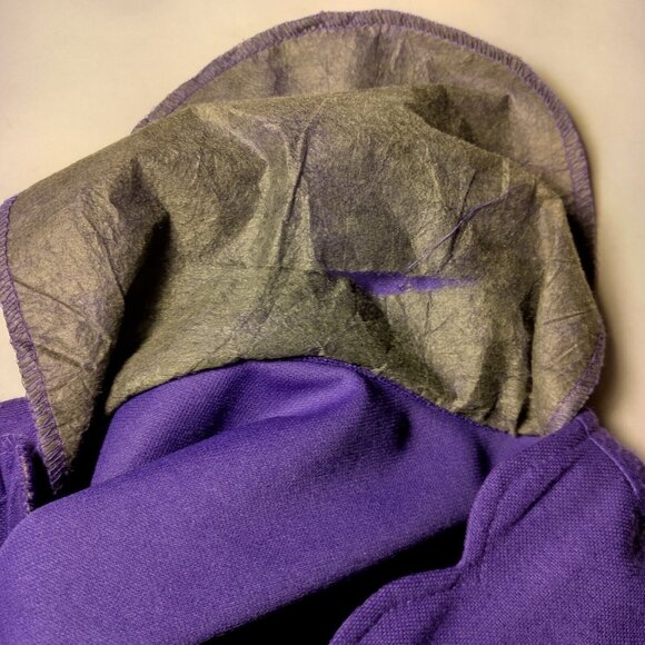 Vintage 80s Purple Dress Size 10 Button Scalloped V Neck Long Sleeve Modest READ - Picture 16 of 16